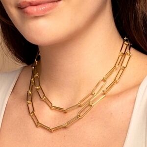 NWT Uncommon James Boss Mode Necklace Gold w/Dust Bag *Sold Out*